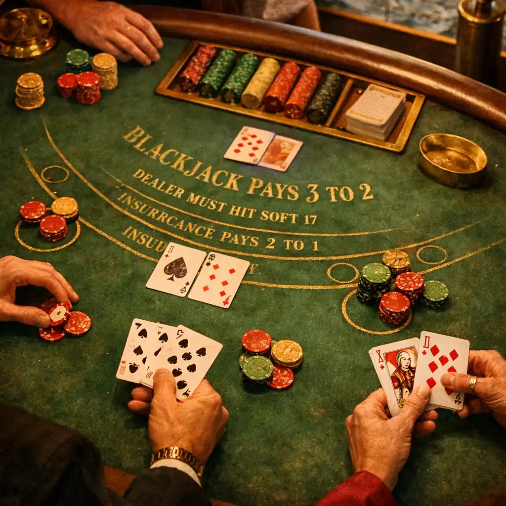 Stół do blackjacka w kasynie na statku