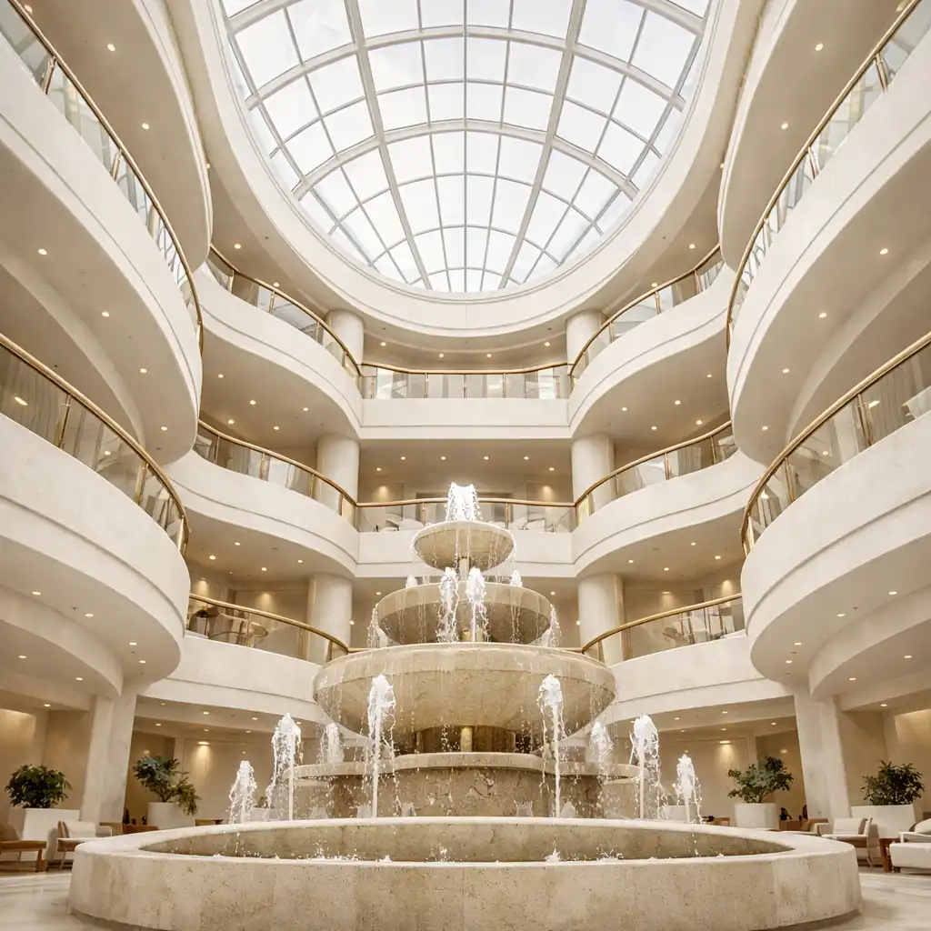 Eleganckie atrium na statku wycieczkowym