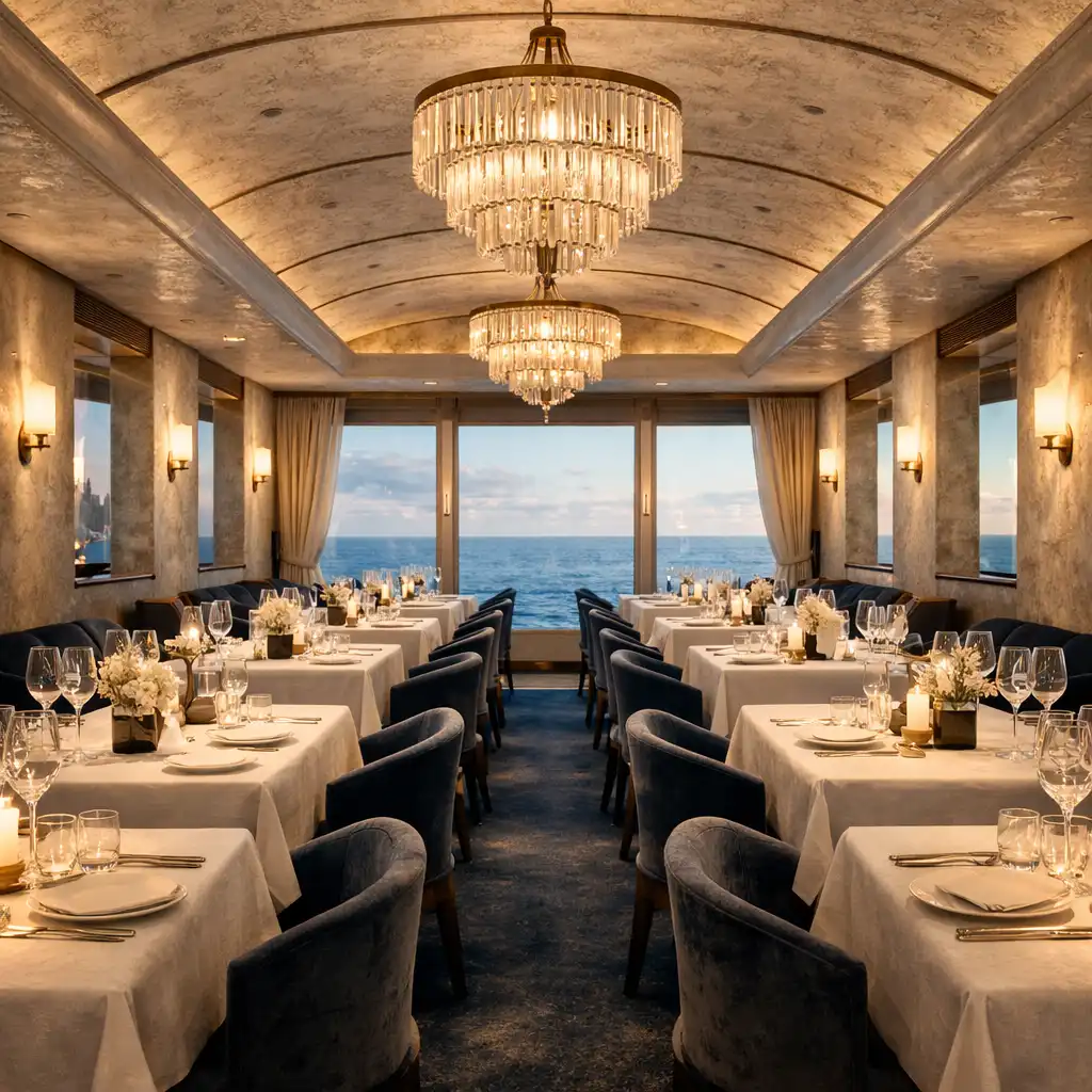 Elegancka restauracja główna z widokiem na morze