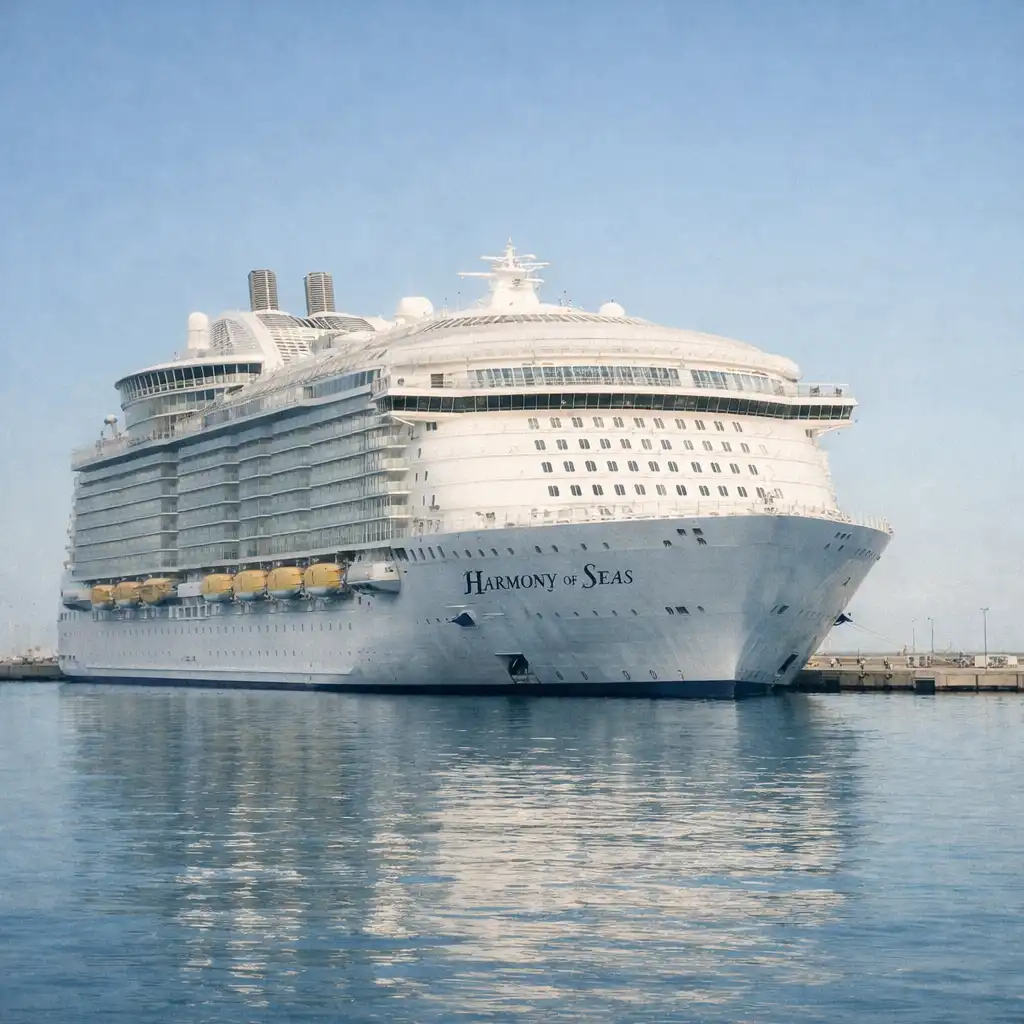MS Harmony of the Seas w porcie w słoneczny dzień